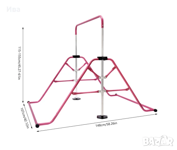 НОВО! Гимнастически лост за деца - Регулируем, висилка гимнастика деца, снимка 2 - Мебели за детската стая - 50536116