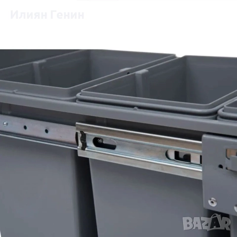 Конструкция за кош за боклук HOMCOM с 3 коша за разделно събиране , снимка 3 - Други - 52314404