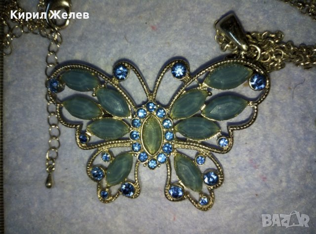 ШИКОЗНА ВИНТИДЖ АРТ БРОШКА - МЕДАЛЬОН ПЕПЕРУДА с ИСКРЯЩИ ФАСЕТИРАНИ КРИСТАЛИ 38889, снимка 8 - Колиета, медальони, синджири - 42117528