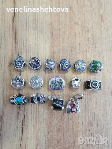 Сребърни талисмани висулки стопери клипс за гривни Пандора , снимка 5 - Гривни - 52331432