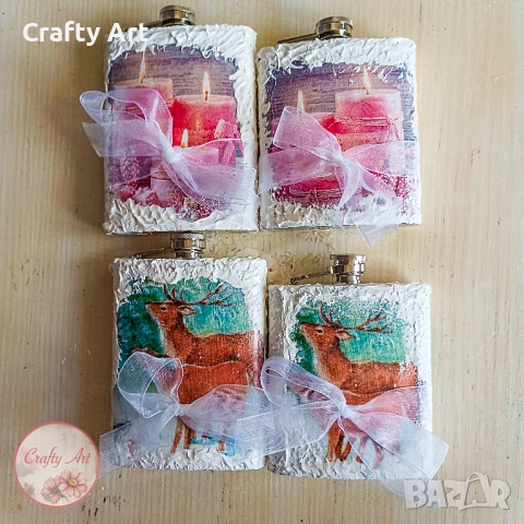 Метална манерка с коледна декорация, снимка 3 - Декорация за дома - 52402955