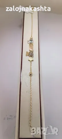 Нова Златна гривна-3,80гр/14кр, снимка 7 - Гривни - 48700461