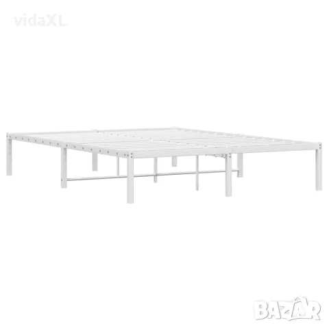 vidaXL Метална рамка за легло, бяла, 140x200 см, снимка 4 - Спални и легла - 56147414