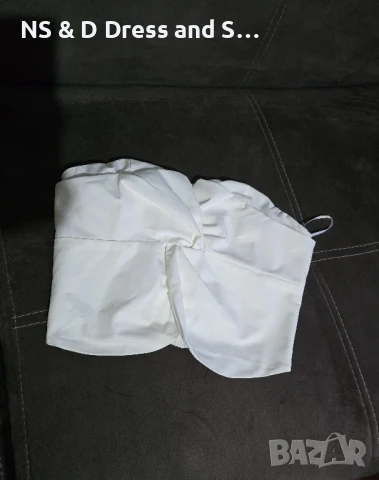 Дамски къс бял топ бюстие, снимка 5 - Потници - 50568290