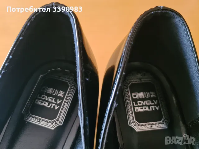 Дамски лачени обувки с ниски токчета, снимка 13 - Дамски елегантни обувки - 48976077