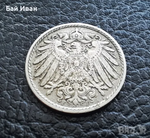 Стара монета 5 пфенига 1911 г.буква  F - Германия- топ цена !, снимка 2 - Нумизматика и бонистика - 39782222