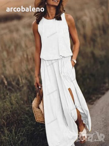 Дамска рокля без ръкави с обло деколте, 10цвята, снимка 7 - Рокли - 40762101