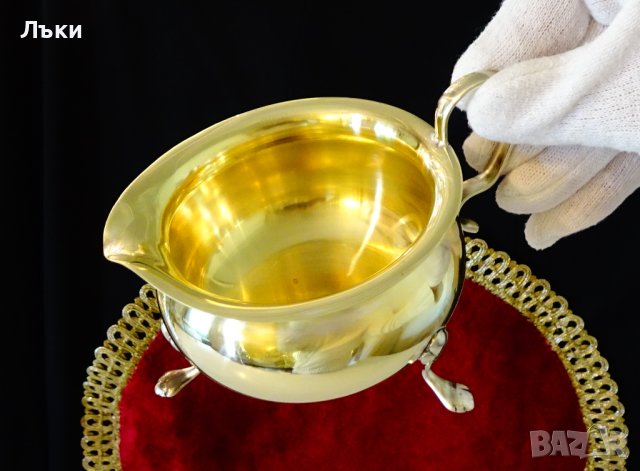 Каничка,латиера,сосиера от месинг,маркирана. , снимка 6 - Антикварни и старинни предмети - 40388545