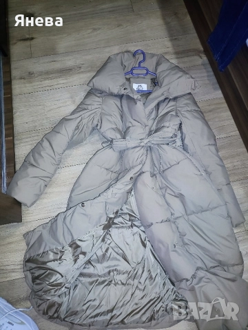 Дълго зимно дамско яке Цвят бежов, снимка 3 - Якета - 51857656