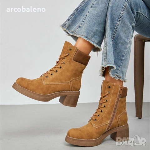 Дамски боти с връзки, 5цвята , снимка 10 - Дамски боти - 53057820