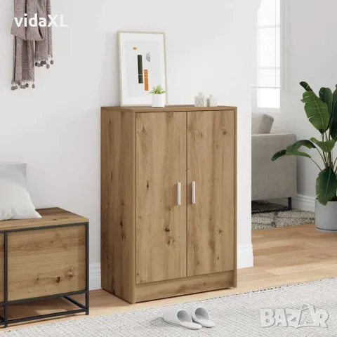 vidaXL Шкаф за обувки, дъб артизан, 60x35x92 см, инженерно дърво, снимка 2 - Шкафове - 56148196