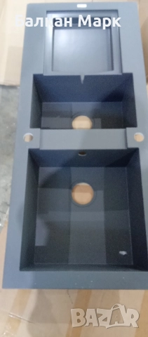 кухненска мивка CAREA KATLA – 2 корита + бамбукова дъска + сгъваема решетка, снимка 2 - Мивки - 52444528