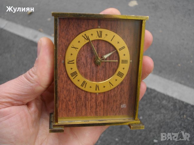 КОЛЕКЦИОНЕРСКИ БРОНЗОВ БУДИЛНИК UTI FRANCE, снимка 3 - Антикварни и старинни предмети - 38797659