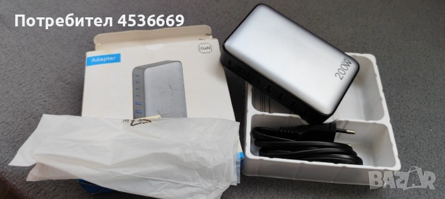 GAN III 200W Бързо зарядно устройство USB-C 8 портове с PPS PD 65W за MacBook, iPhone, iPad, SteamDe