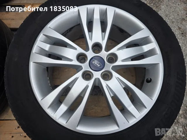 Лети джанти 16ки 5х108 Ford + летни гуми 205/55/16, снимка 6 - Гуми и джанти - 56086244