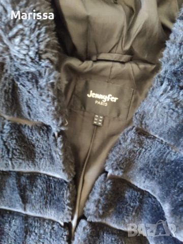 Дамско пухено палто еко косъм с качулка – Jennyfer M, снимка 3 - Якета - 53763218