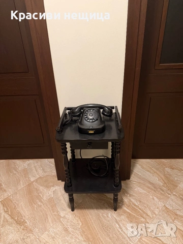 Аналогов соц телефон на дървена стойка, снимка 6 - Антикварни и старинни предмети - 45700682