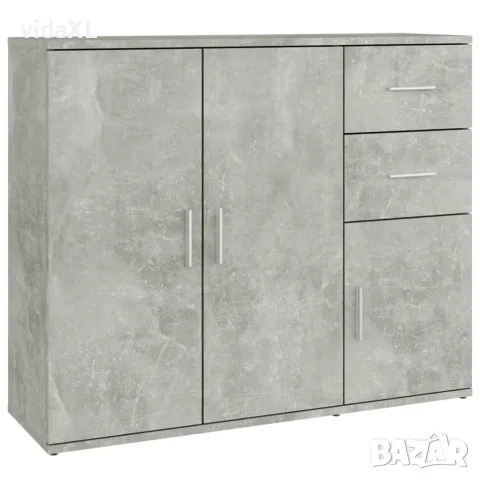 vidaXL Сайдборд, бетонно сив, 91x29,5x75 см, инженерно дърво（SKU: 823273）
