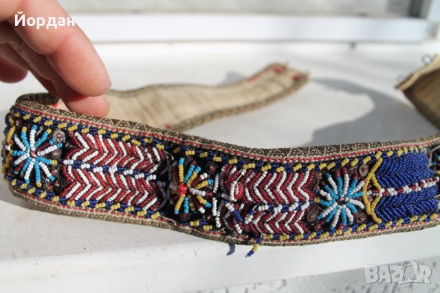 Колан от народна носия сърма и маниста, снимка 4 - Антикварни и старинни предмети - 39180182