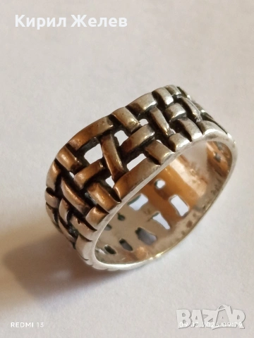 Модерен сребърен пръстен тип халка Арт бижу стил и елегантност 52947, снимка 8 - Пръстени - 53762638