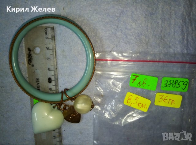 ЕФЕКТНА ДВОЙНА ВИНТИДЖ - АРТ ГРИВНА със СЪРЧИЦА и ПЕРЛИЧКА - БРОНЗ и СИНТЕТИКА 38859, снимка 3 - Гривни - 42116737