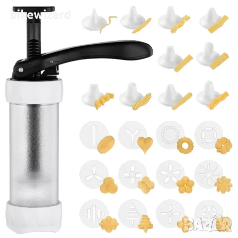 Преса за сладкиши GDL, преса за бисквити с 12 шаблона и 10 дюзи НОВА С ПРОБЛЕМ