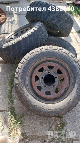 4 гуми с джанти, общо 8 гуми 195/80R15