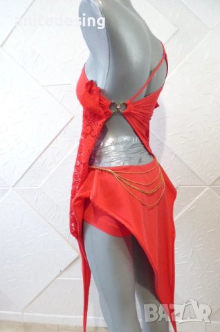 Червена детска рокля за спортни танци с дантела, снимка 7 - Детски рокли и поли - 51296133