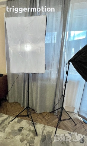 2 Х Софтбокс Лампа Andoer 70 Х 50см, 85W + Дистанционно /Фото студио /Студийно осветление, снимка 2 - Светкавици, студийно осветление - 52549983
