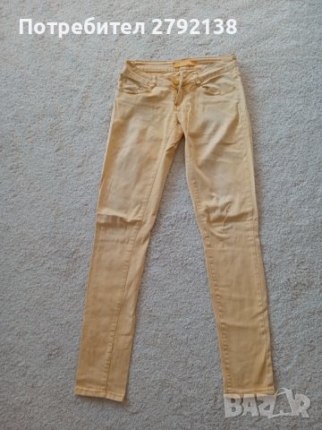 Дамски жълт дънков панталон, снимка 1 - Дънки - 41525187