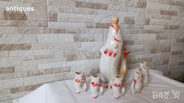 Сервиз за ракия - 7 части - Городницкий фарфоровый завод - Сделано в СССР, снимка 3 - Сервизи - 40406340