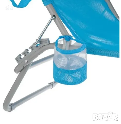 Шезлонг за градина, балкон, къмпинг, Плажен шезлонг, син, 188x55x24см, снимка 4 - Къмпинг мебели - 49658850