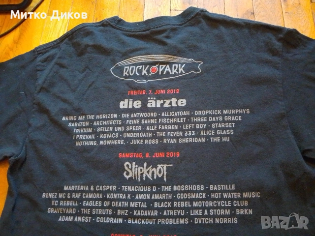 Rock Park Gildan маркова рокерски тениска от тур 2019г. размер С, снимка 6 - Тениски - 53696920
