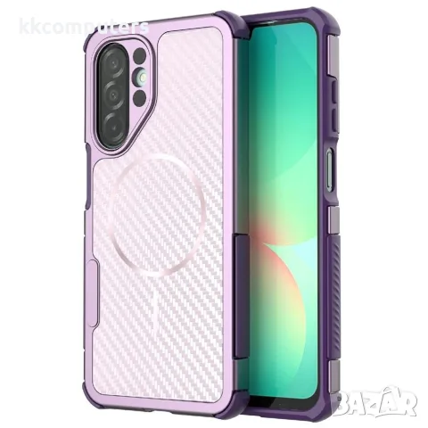 За Samsung Galaxy A27 5G Магнитен TPU PC Калъф Carbon Fiber с Подсилени Ъгли и Скрийн Протектор – 4 , снимка 4 - Калъфи, кейсове - 55852781
