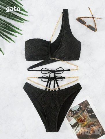 Бански с вериги в синьо и черно, снимка 4 - Бански костюми - 40917472