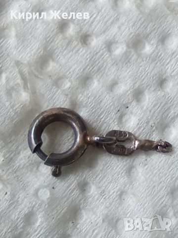 Сребърна карабинка закопчалка 52144, снимка 4 - Колиета, медальони, синджири - 52339645