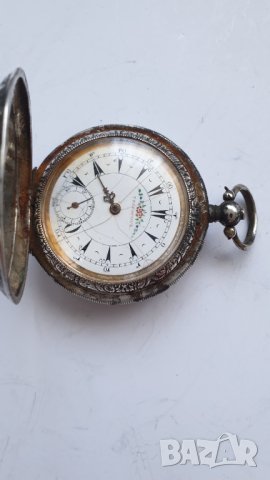Джобен сребърен османски часовник telescope, снимка 6 - Антикварни и старинни предмети - 41400570