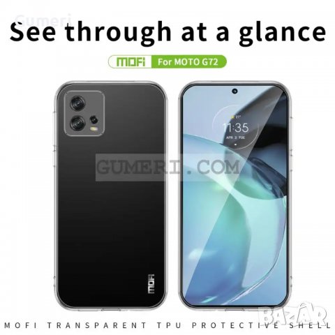 Motorola Moto G72 Силиконов Прозрачен Гръб Със Защита За Задната камера, снимка 3 - Калъфи, кейсове - 40056076