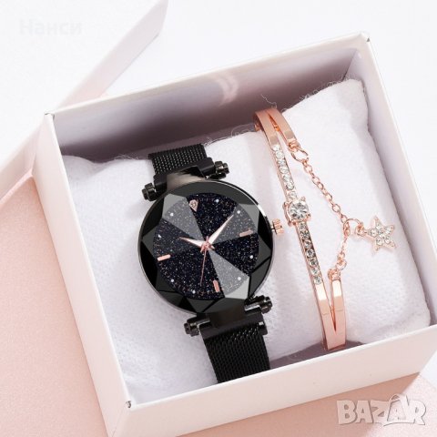 Луксозен дамски часовник „звездно небе“ тип гривна, снимка 1 - Дамски - 44251766
