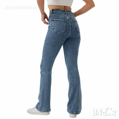 Дамски дънки тип „bootcut“ , снимка 4 - Дънки - 53779190