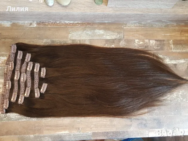 100% естествена европейска коса. 100гр, 51см дължина., снимка 2 - Аксесоари за коса - 50055297