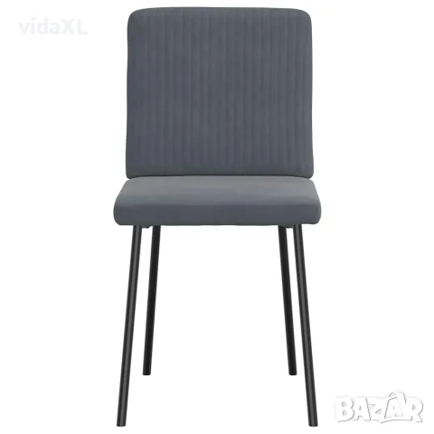 vidaXL Трапезни столове, 2 бр, тъмносиви, кадифе, снимка 4 - Столове - 56147576