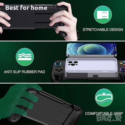 HASACOOL Мобилен геймърски контролер за Android/iPhone, RGB Light Hall Effect Joystick, снимка 6 - Аксесоари - 51856480