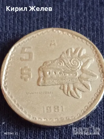 Две монети 5 долара 1981г. / 20 цента 1984г. Мексико за КОЛЕКЦИЯ ДЕКОРАЦИЯ 50022, снимка 3 - Нумизматика и бонистика - 49794575