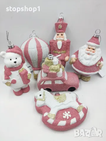 Розови Коледни играчки Christmas 