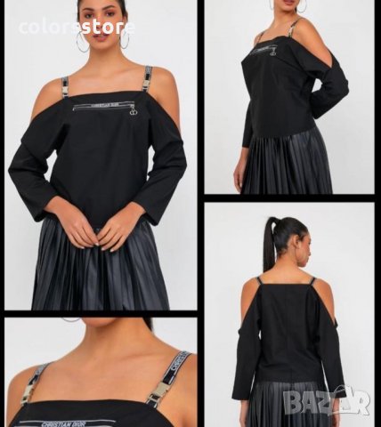 Черна риза Cristian Dior  код Br305, снимка 1 - Ризи - 35897995