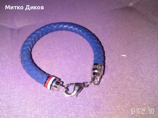 Tommy Hilfiger гривна естествена кожа нова синя оригинална, снимка 3 - Гривни - 51093889