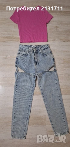 Лот модерни дънки и тениска на H&M, снимка 9 - Дънки - 51228875