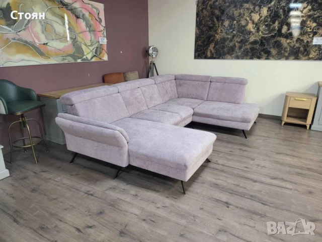 ПРОМОЦИЯ!!! П- образен ъглов диван от плат MM-ZE1162 - цвят люляк, снимка 5 - Дивани и мека мебел - 52826554