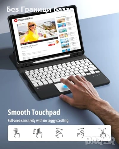 Нова Подсветена клавиатура калъф таблет Samsung Tab A9+ A11+ 11" Самсунг, снимка 5 - Калъфи, кейсове - 53032943